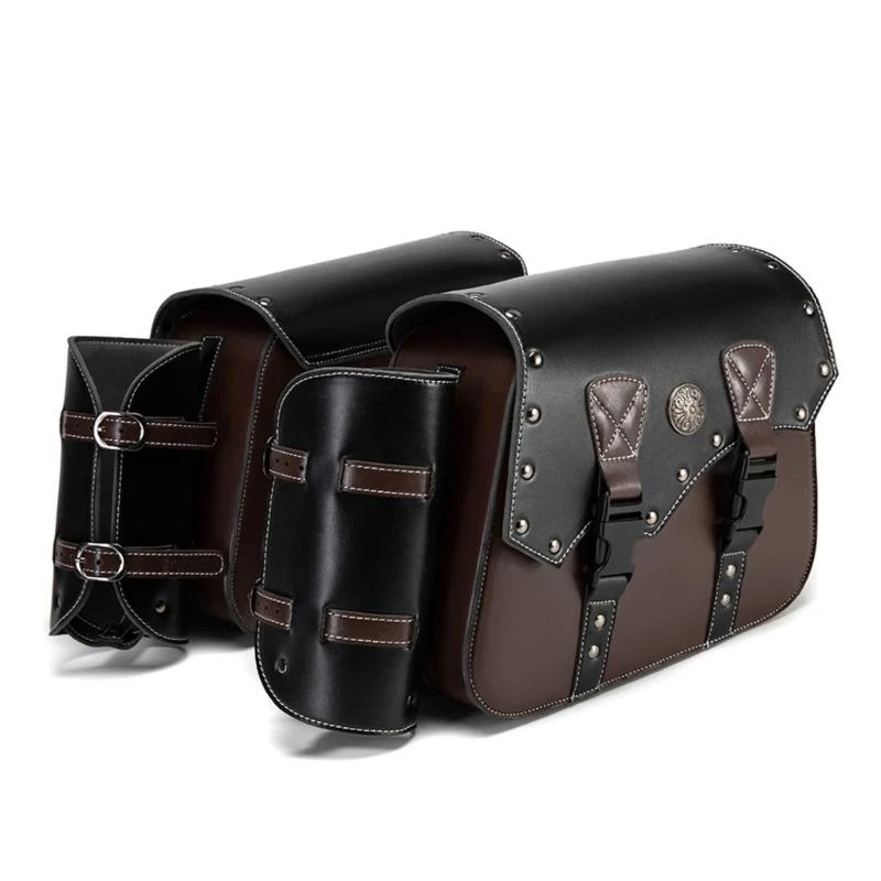 

Stylish Vintage Motorcycle Saddlebags with Multiple Pockets Leather for Bike