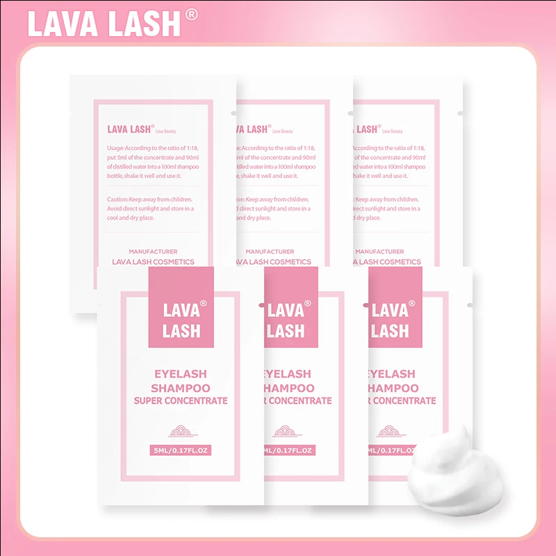 

5 PCS Lava Lash Super Concentrate Mousse Eyelash Shampoo Gentle Cleansing Grafting Foam Extension Eyelashes 5ml Makeup Tools