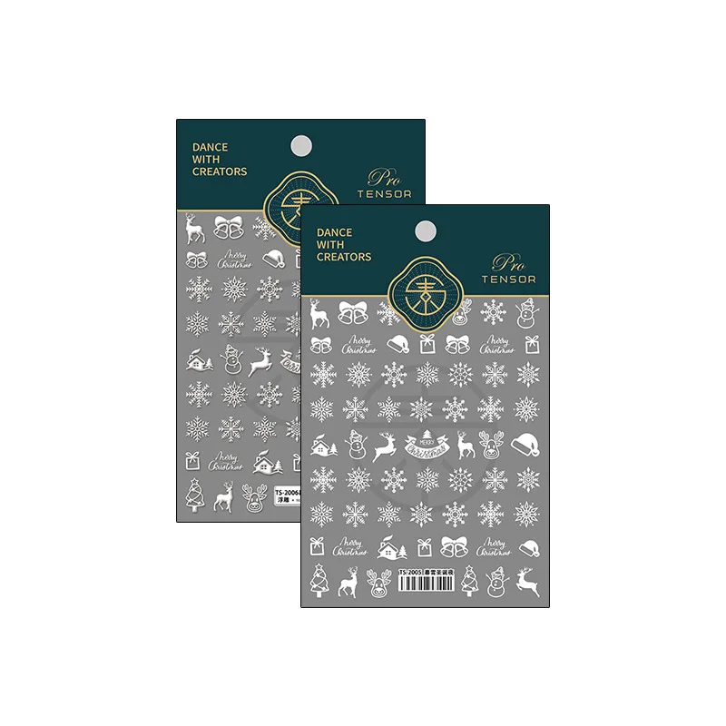 1 unidad de nuevas pegatinas tridimensionales 5D para uñas artesanales, pegatinas para uñas en relieve de alta calidad, pegatinas para uñas con diseño de Nochebuena Muxue