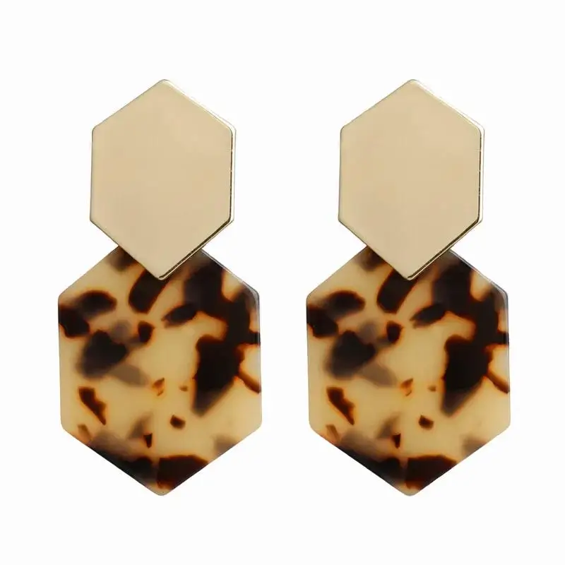 Big Oval Drop Earrings for Women Statement Resin Acrylic Geometric long Earring Party ZA Jewellery