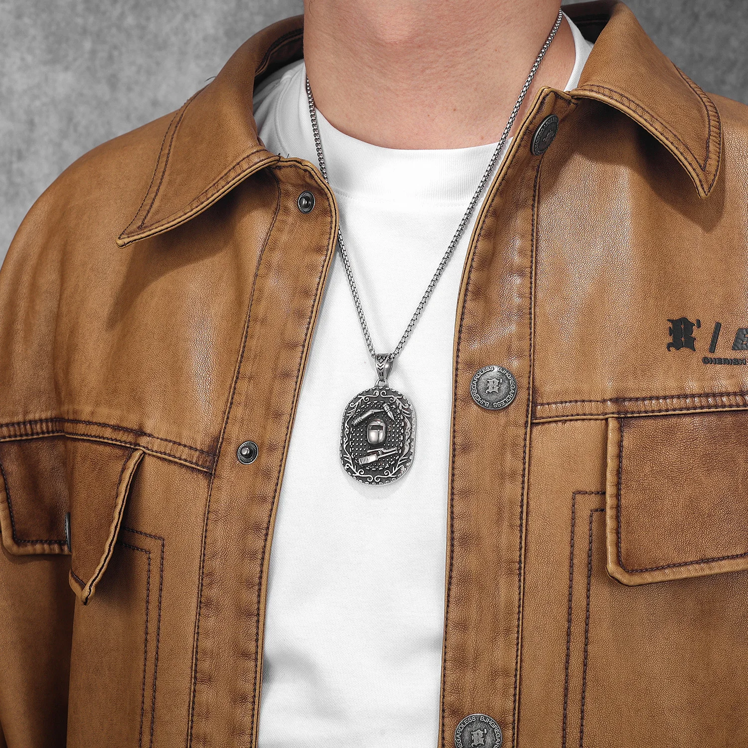 Welding Worker Mask Men Necklaces With Pendant Stainless Steel Trendy Jewelry For Male Women Punk Accessories Gifts Wholesale