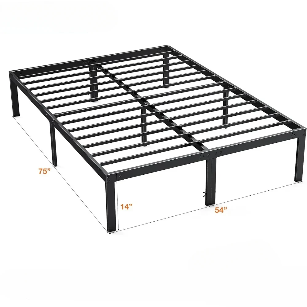 Metal Queen Bed Frame- Full Size Bedstead, King Platform with Storage, Air Mattress Twin for Bedroom Sturdy Steel Slat Support