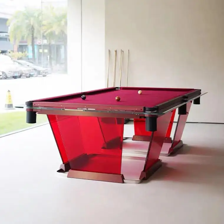Luxury Modern Designer 8ft 9ft Snooker & Billiard Glass Slate Pool Table Tournament Grade Surface Customizable Home Pool Table