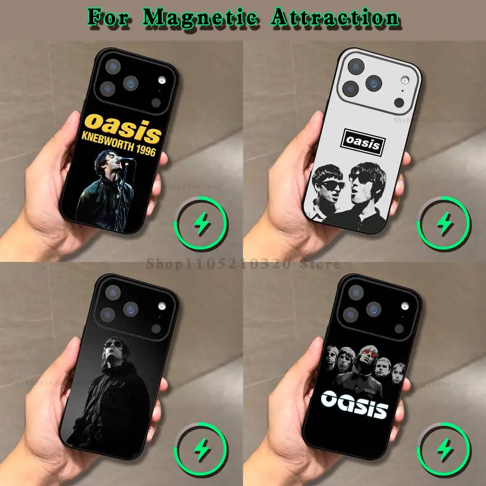 

Rock Band O-Oasis Phone Case For iPhone 16,15,14,17,13,12,11,Pro,Max,Plus,E,Air,Mini Magnetic Frosted Black