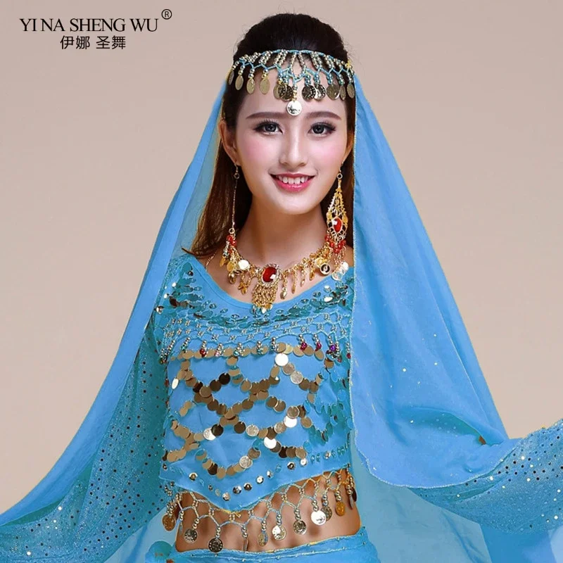 Hot Selling Belly Dance Long Top Sexy Sequins Tops India Bellydance Costumes Accessories 6 Colors Tops For Women Available New