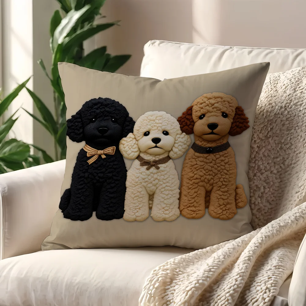 Adorable 2D cushion cover Pillow Case Plush Fabric Soft Double Sided Print Sofa Cushion Cover Throw Pillow Covers