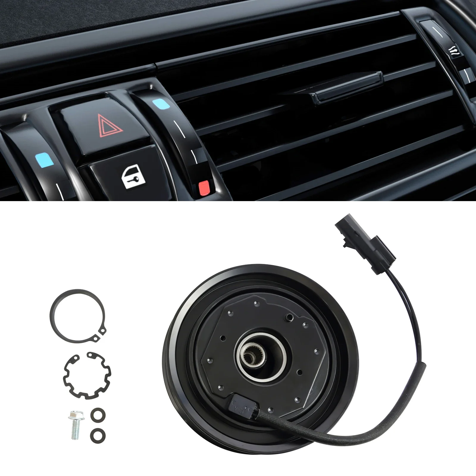 

Комплект муфты компрессора кондиционера, муфта компрессора кондиционера 10S17E 7PK для Dodge Ram 1500/2500 2003-2008 годов, 8 CYL 5,7 л, черный