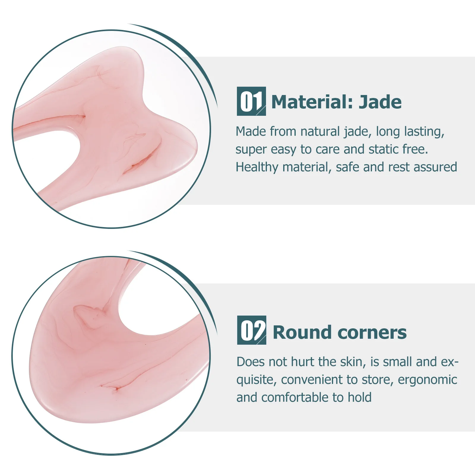 2Pcs Natural Material Gua Sha Scraping Boards Massaging Tool for Body Face Neck Muscle Health Therapy Massaging Board