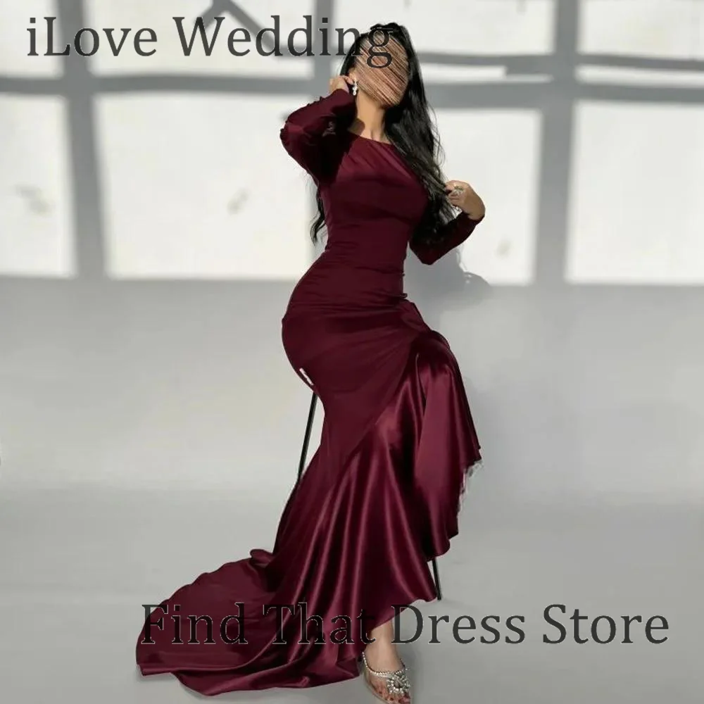 ชุดราตรีทรงเข้ารูปคอโอแบบสั่งตัด ดีไซน์ทันสมัย แต่งระบายช่วงหลัง เปิดหลัง ยาวกรอมพื้น พร้อมแขนยาว เหมาะสำหรับงานพรอมหรืองานเลี้ยงตอนเย็น