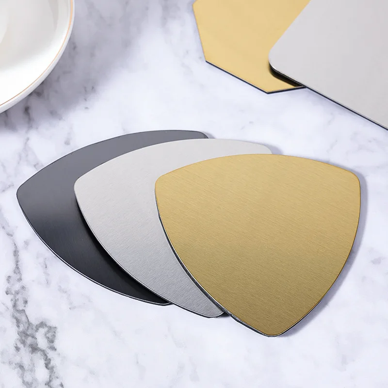 Ins Scandinavian Stainless Steel Coaster Heat Insulation Waterproof Oilproof Mats Home and Decoration Kitchen Utensils