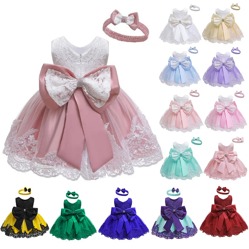 Christmas Girls Dress 2024 Children Easter Carniva Tutu Wedding Kids Dresses For Girls Vestidos Party Princess Bow Baby Dress