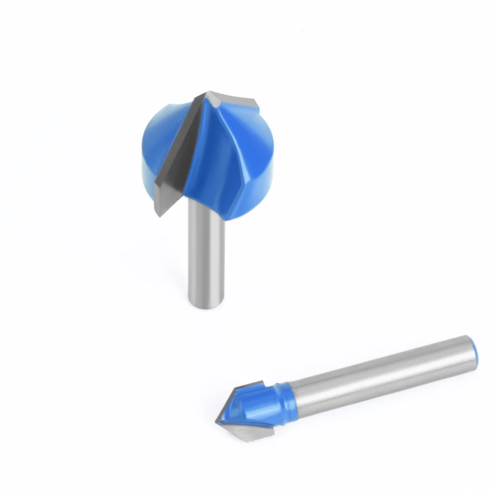 LAVIE 6mm 1/4 gambo 90 V tipo Slotting Cutter Carving Grooving Tools router bit set frese di sicurezza MC09120S06