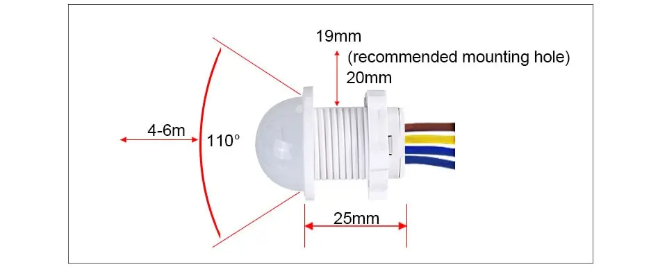 PIR-Bewegungsmelder Intelligenter Schalter für Innen- und Außenbereich Infrarot-Lichtsensor 110V 220V Zeitverzögerungsmodus Einstellbarer Beleuchtungsschalter – Detail 3
