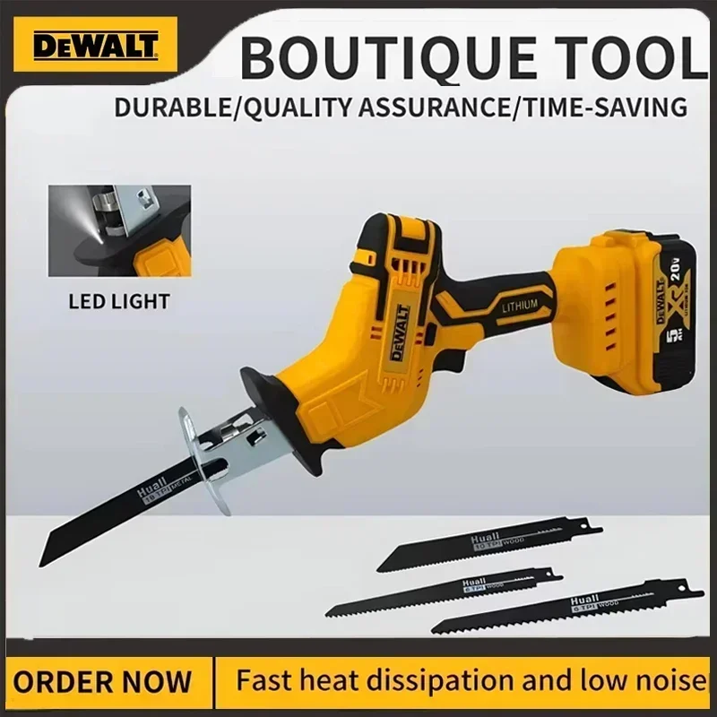 

Dewalt 2800RPM Cordless Reciprocating Saw 20V Brushless Electric Saw Multifunctional Metal Wood Pipe Cutting Saw Power Tool