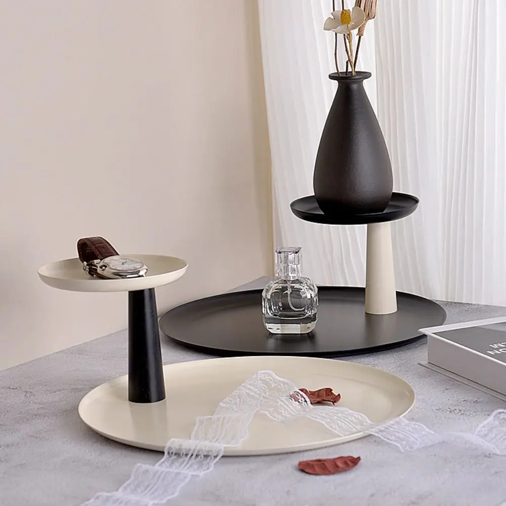 

Double-layer Cosmetics Storage Tray Creative Simple Jewelry Display Plate Circular Detachable Bathroom Shelf Dessert/Snack