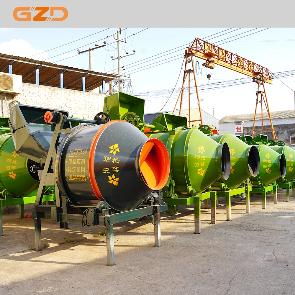GZD Garden Path Paving 400L Di esel Concrete Mixer Di esel Engine Concrete Mixer Self Loading for Construction