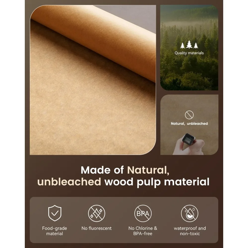 Precut Parchment Paper Sheets 9x13 Inch Unbleached Quarter Size for Baking Cookies Cakes Bread Grilling Air Fryer Steaming Non-Stick Kitchen Cooking Baking Supplies 100 Pieces