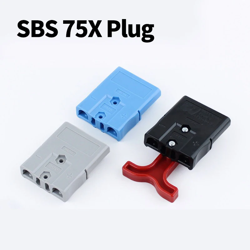 

Lithium Battery Forklift Connector Set 2PCS SBS75X 75A 600V with Silver Plated Copper Terminals for Stable Current