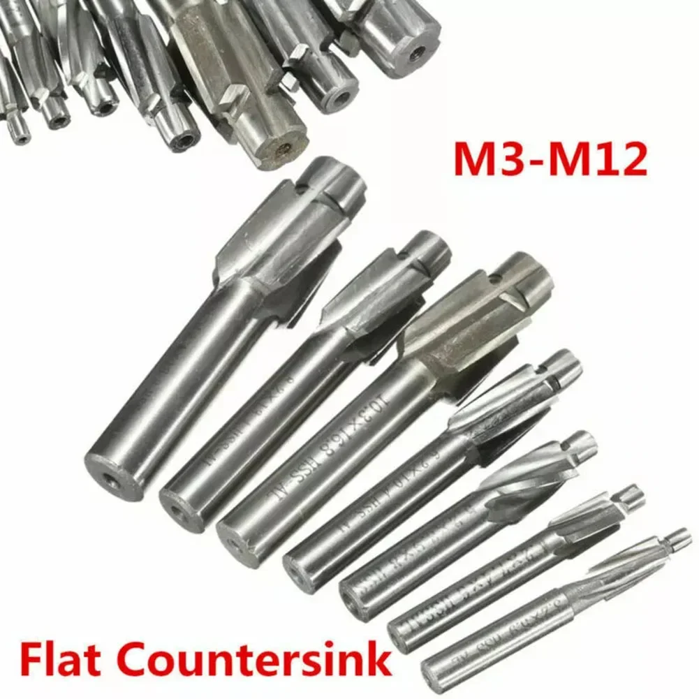 

7PCS M3-M12 Counterbore Milling Cutter HSS Slotting Tool End Mill Drill Set CNC Router Bit Milling Tool For Metal Drilling