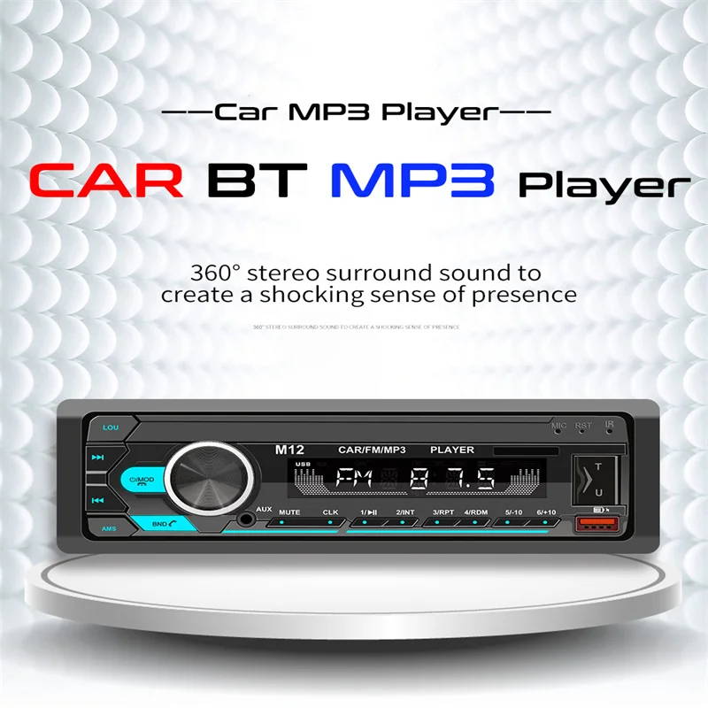 

Car MP3 Player M12 Car Radio Stereo Player Digital Bluetooth5.1 Al voice FM Music USB with Remote Control Dash AUX Input