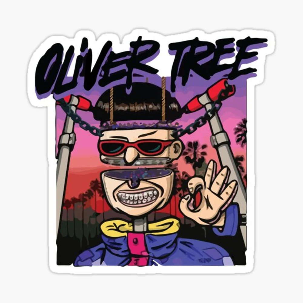 oliver tree design Sticker for Laptop Decor Bedroom Car Cute Cartoon Art Fashionable Public Suitcase