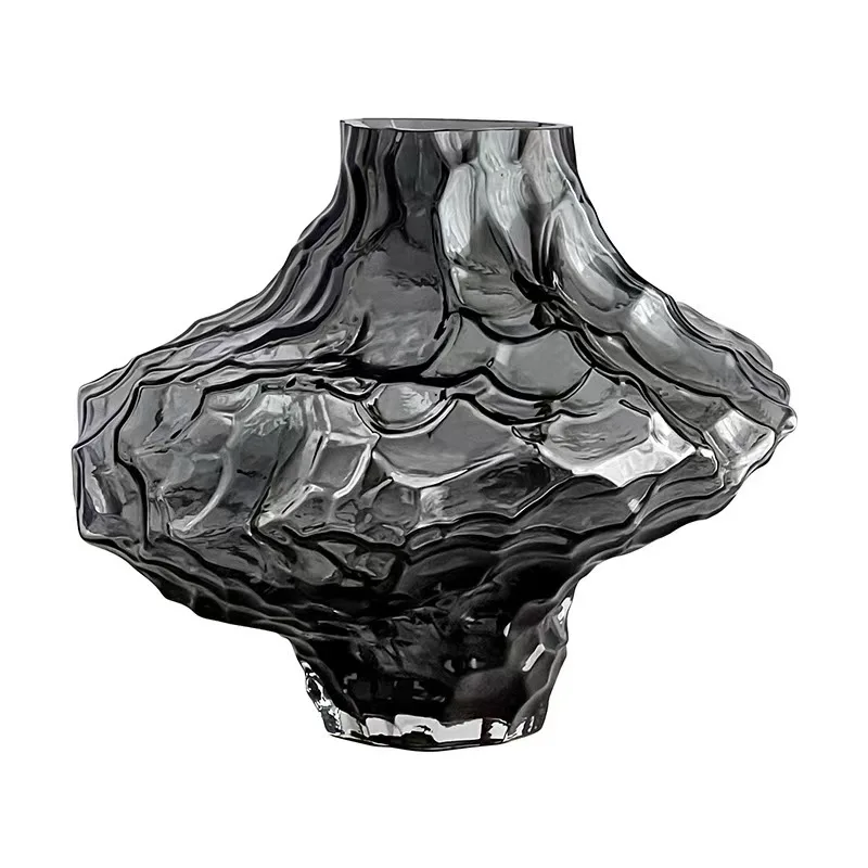 

Nordic irregular valley glass vase ins style personalized creative home decoration high-end flower arrangement