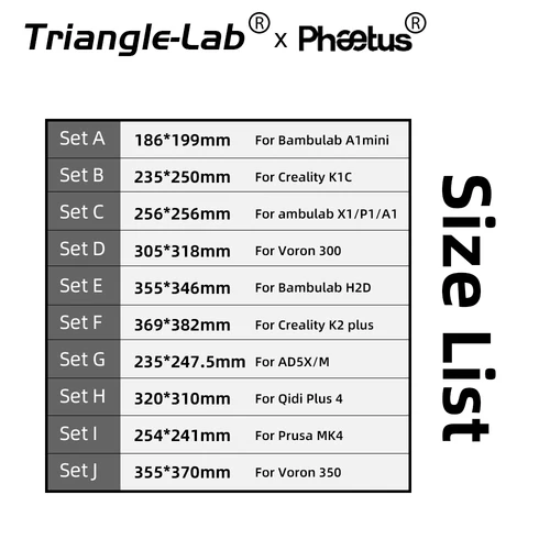 Imagen 2 del producto Trianglelab&Pheetus 256*256mm Conwebr ™   Maestra de placa fría en filamentos, placa de construcción de 256x256 mm para Bambulab X1/P1/A1