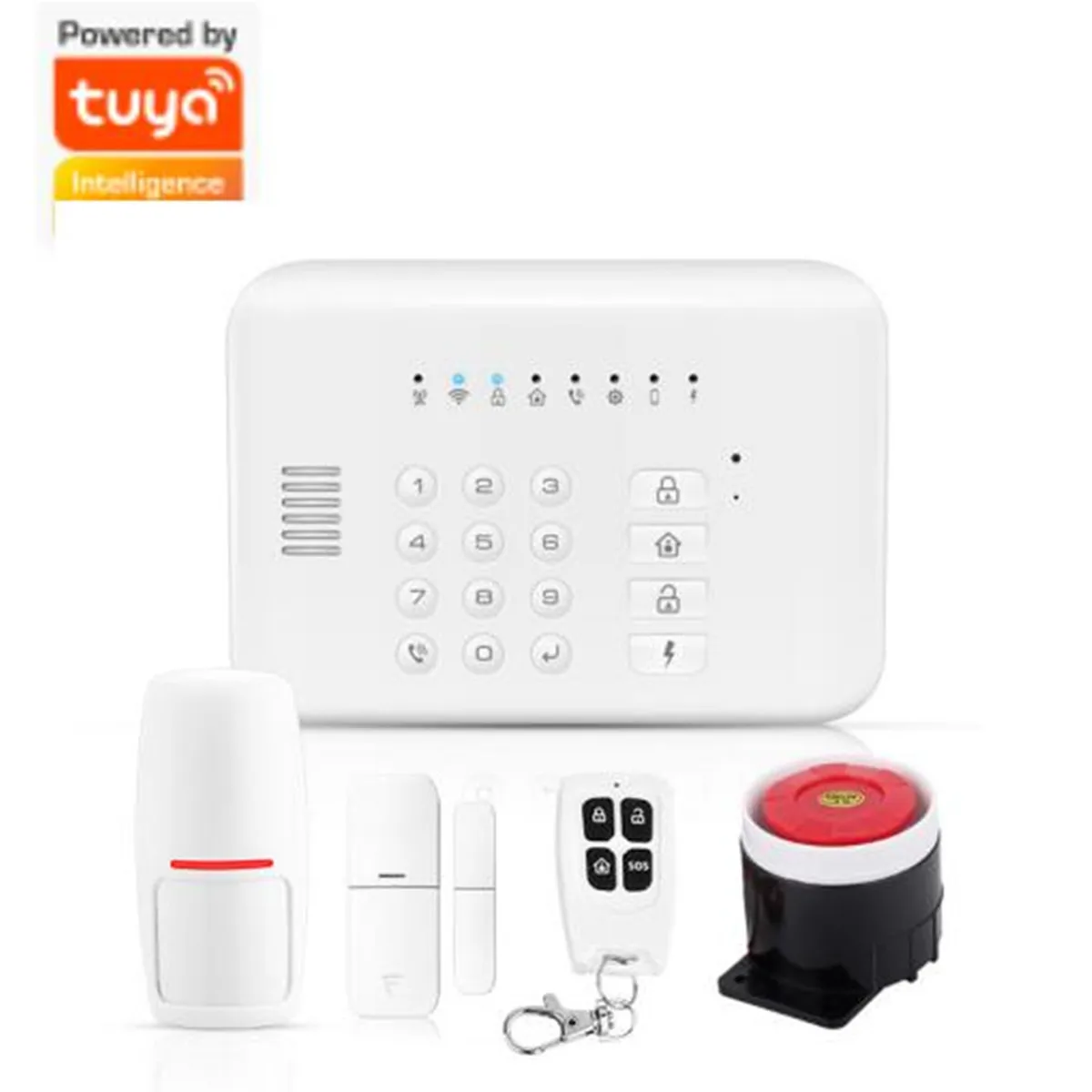WIFI+GSM Tuya APP Burglar Alarm System PIR Motion Detector Door Contact Home Security Alarm Sensor