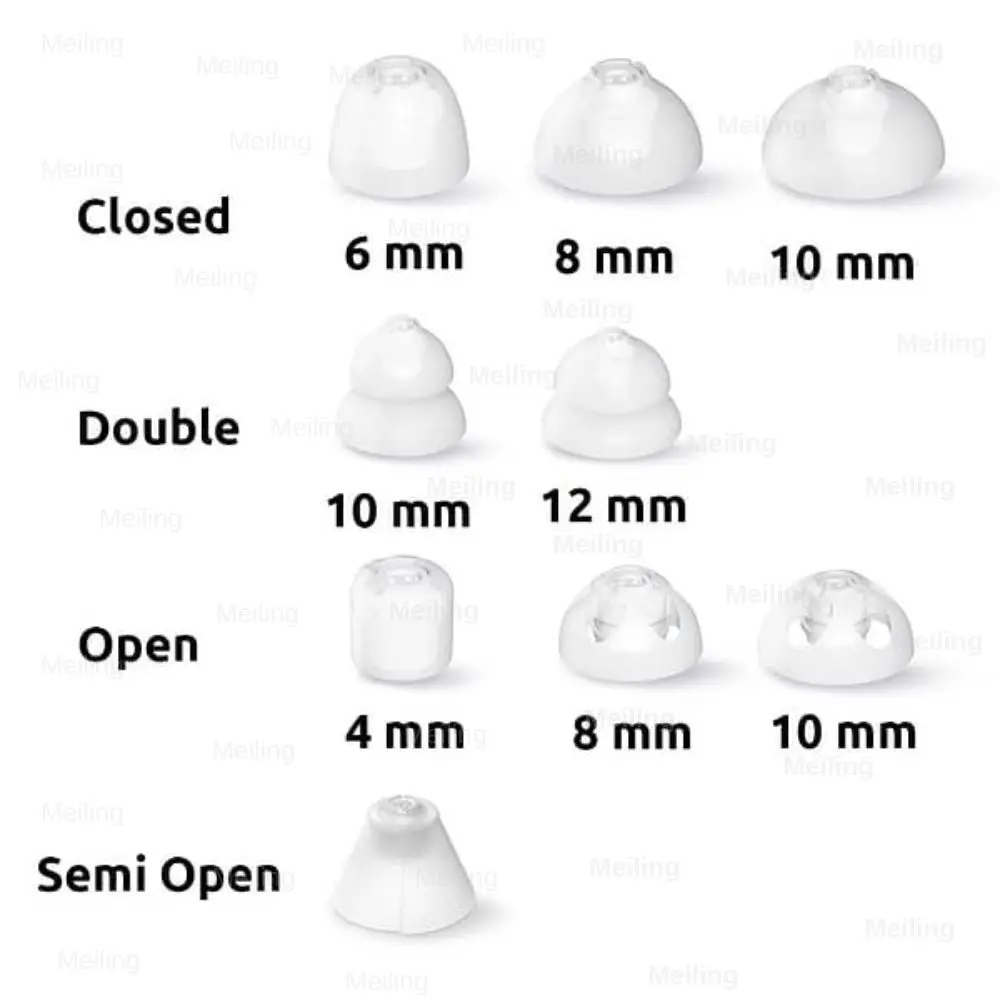 6Pieces Signia Click Connexx Original Silicone Ear domes ,for  Signia Rexton Vibe CIC ITC and RIC Model Hering Aids