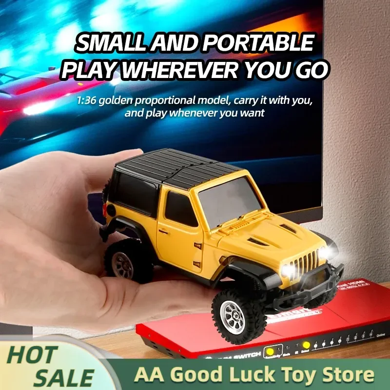 auto-rc-crawler-mini-1-36-4wd-veicolo-fuoristrada-radiocomandato-con-sistema-di-illuminazione-modello-rtr-telecomandato-per-bambini-e-adulti-3601-3602