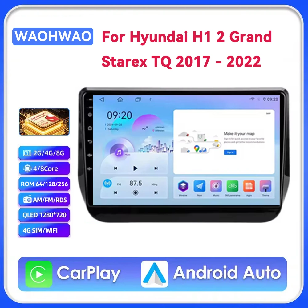 

Автомагнитола Android 15 с CarPlay и Auto для Hyundai H1 2 Grand Starex TQ 2017-2022, GPS, 2DIN, BT, 4G+WIFI, мультимедийный видеоплеер