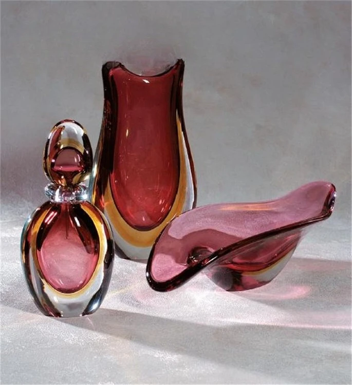 Glazed handicraft vase, water drop color amber reflection bottle, water drop bottle