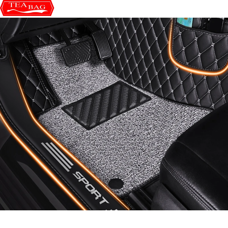 For Geely Coolray SX11 2022 2021 Car Floor Mats Double Layer PU Leather Foot Pad Interior Floorliner Auto Accessories For LHD