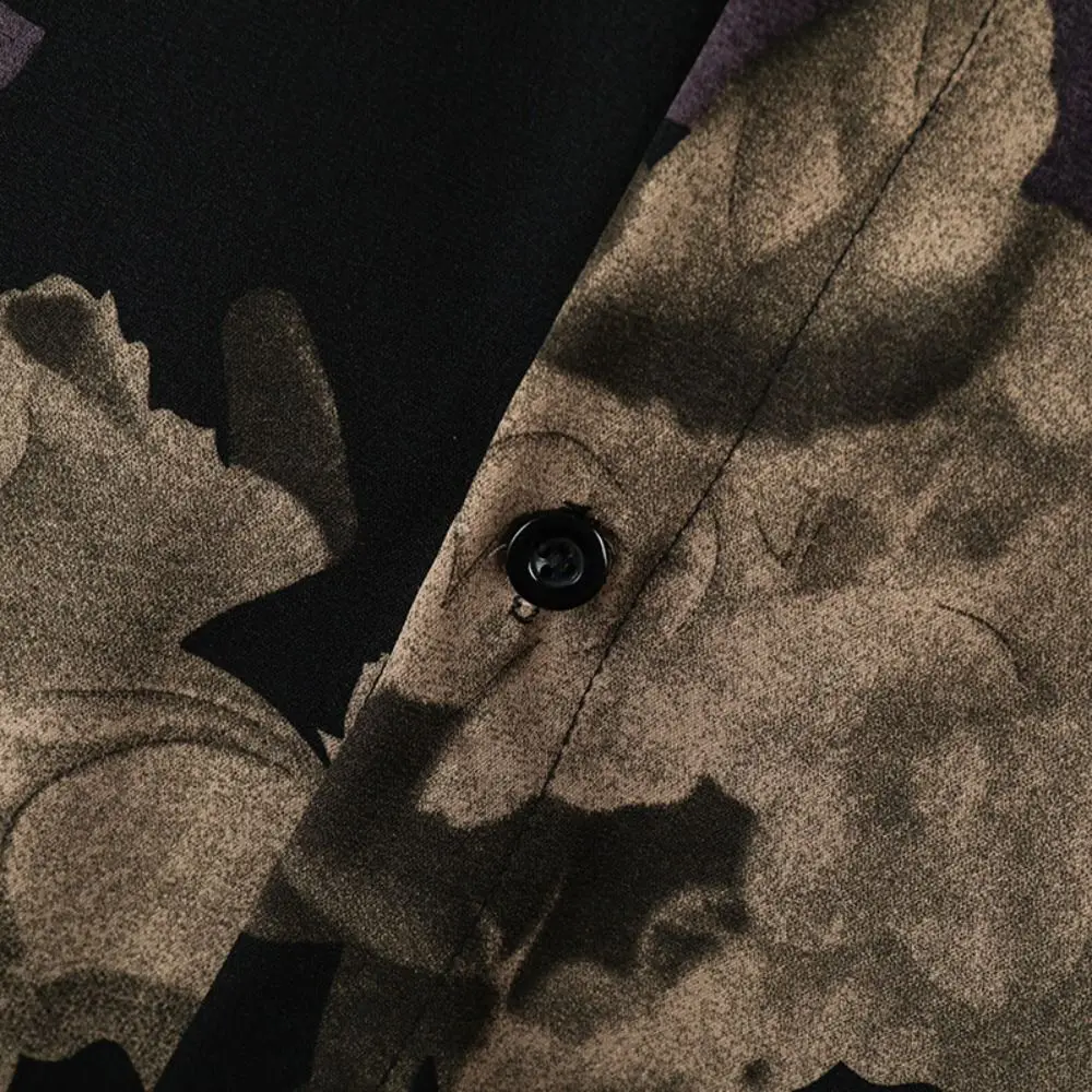 Camisas de playa holgadas y elegantes para hombre, blusa de flores con solapa y cuello en V para mujer, camisas Retro de manga corta con botones para vacaciones