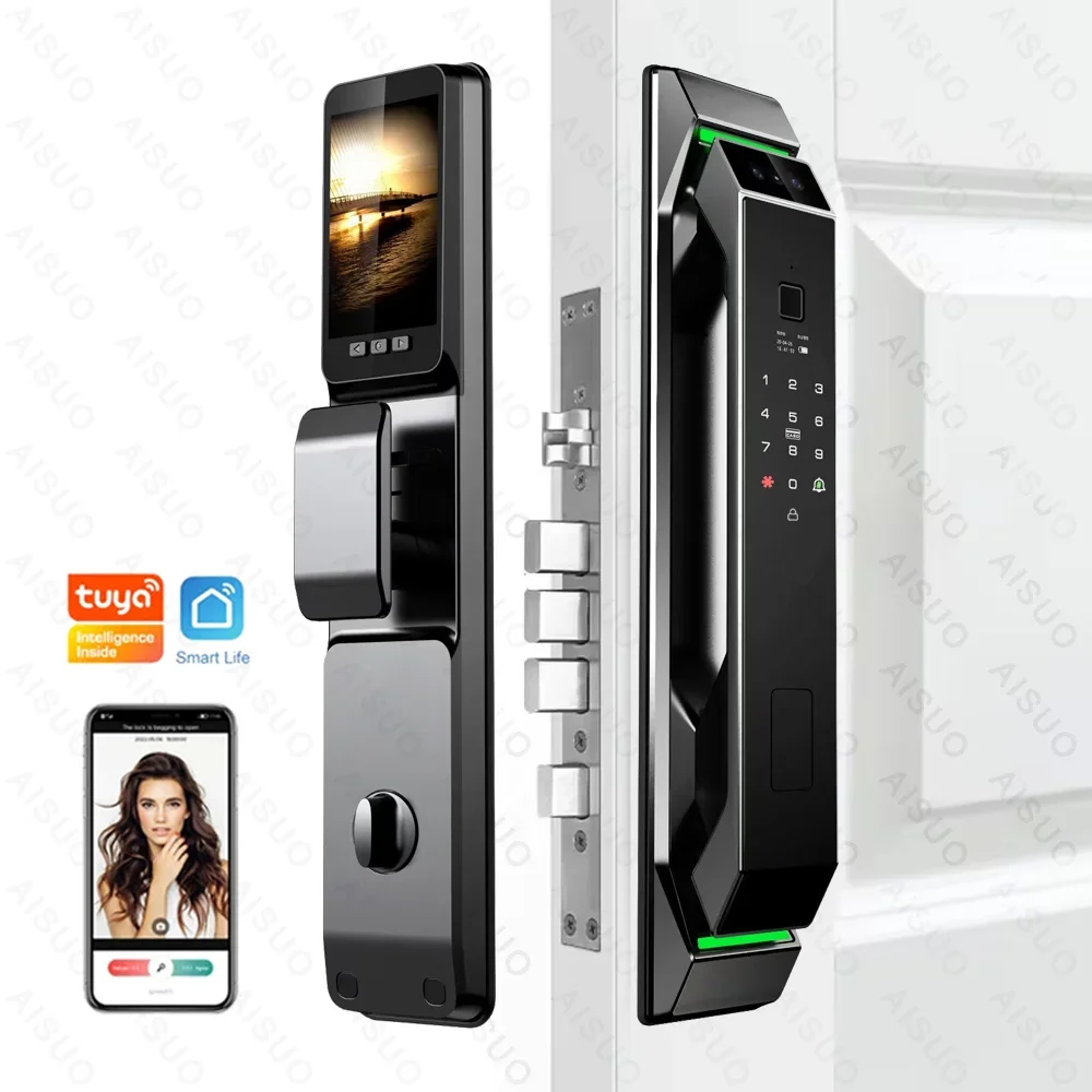 TUYA WIFI Smartlock Digitale Tuya Smart Door Lock Impronta digitale Cerradura Inteligente Chiave per impronte digitali Password Card Smart Lock