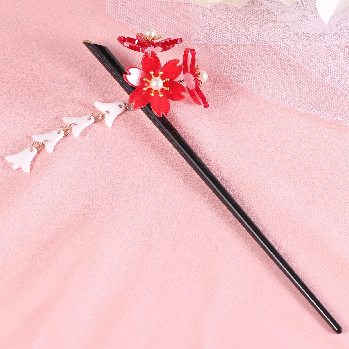 

Acrylic Vintage Blossom Cluster Tassel Hairpin Accessories Women Girls Elegant Floral Wedding Birthday Valentine Gift