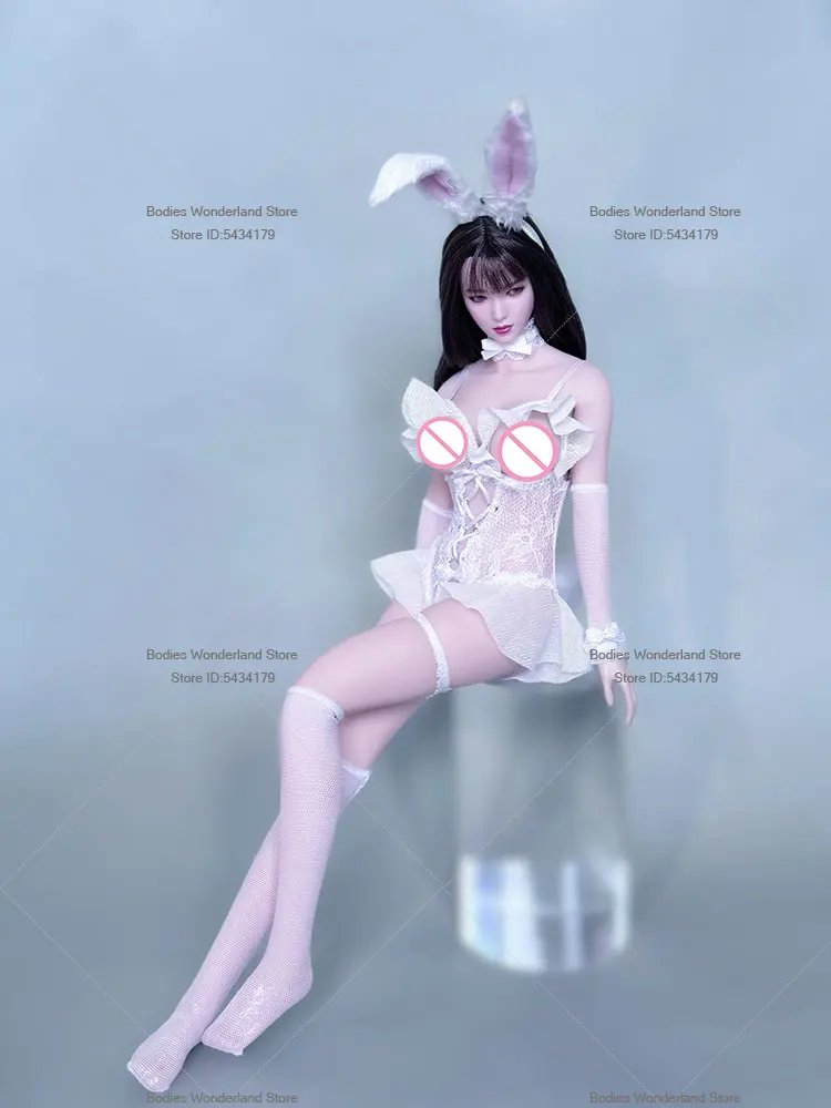 ในสต็อก 1/6 Scale ทหารหญิงเซ็กซี่ Lace Up ชุดสายยาวถุงน่องโบว์ขายืดหยุ่นแหวนสําหรับ 12 ''Action Figure Bod