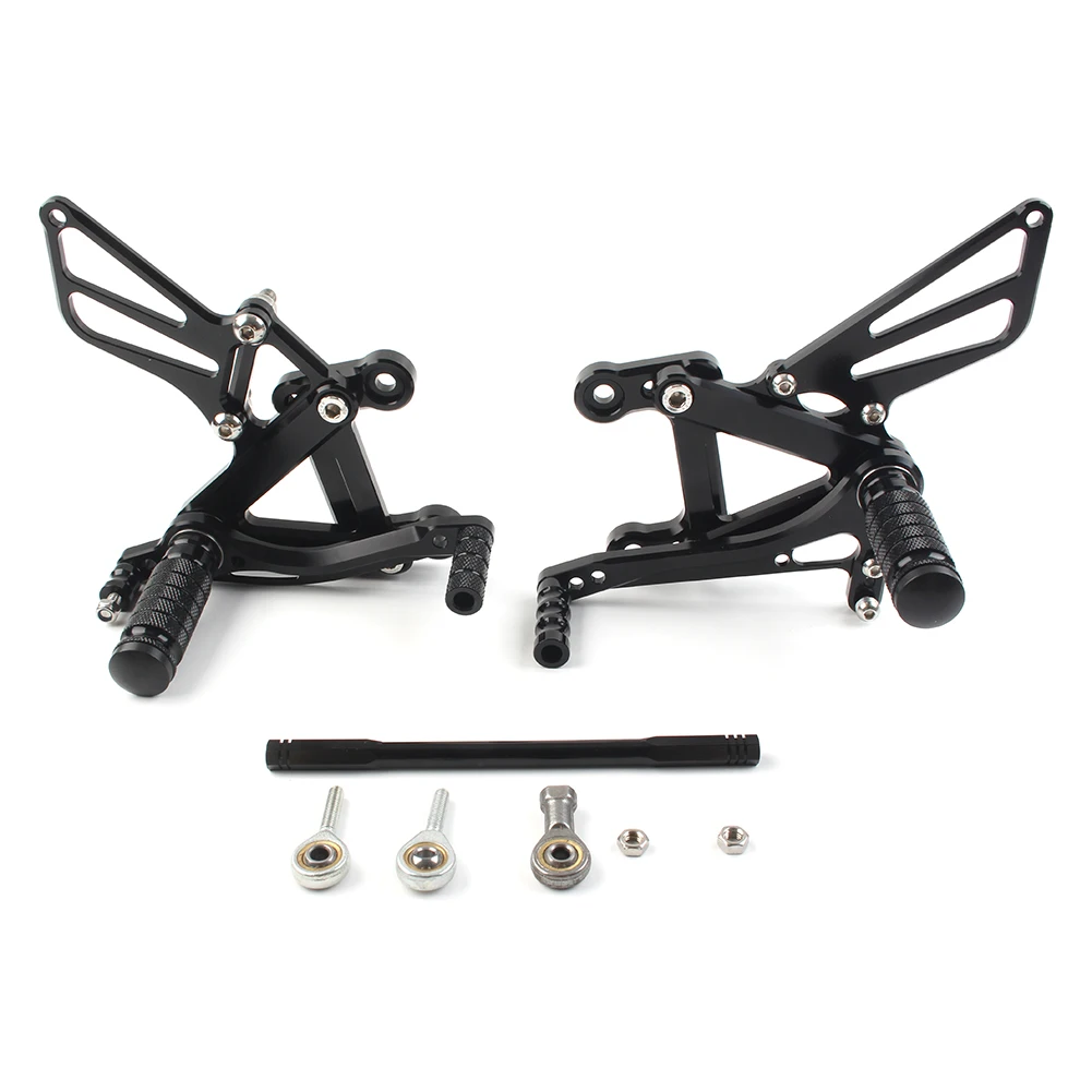 

1Pair Motorcycle Rear Footrest Footpeg Adjustable Foot Rest Rearset For Kawasaki ZX6R 2003 2004 / ZX-6R 03 04 Aluminum Alloy