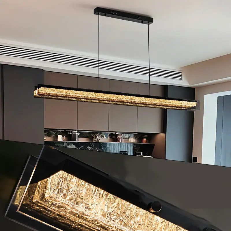 

Современный линейный подвесной светильник 2026: Новая роскошная дизайнерская лампа из художественного стекла для столовой, кухонного острова, барной стойки, освещения стола