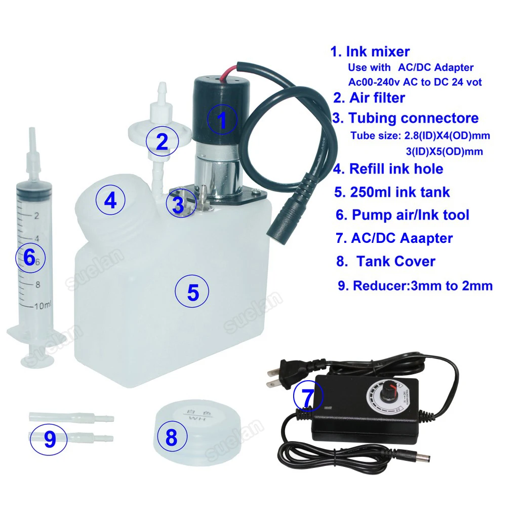 Imagem -05 - Dispositivo de Circulação de Tinta Branca Agitador Motor 250ml Impressora Dtf a3 L805 1390 L1800 L18050 Et8550