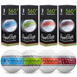 Caiton 6/3pcs golf ball, three-layer PU putter ball, 360° aiming line putter ball, making your putt more accurate and stable