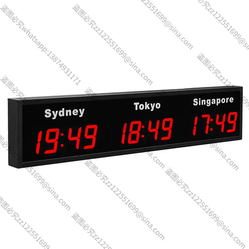 Suitable for World Clock Meeting Room Multi-time Zone ElectronicClock Highlighting Time Zone WorldClock