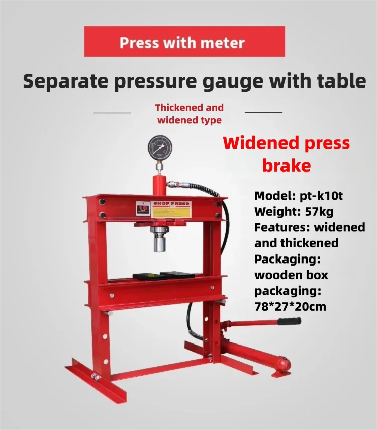 Hydraulic Press Bench Top Manual Shop Press Arbor Press Machine with Gauge