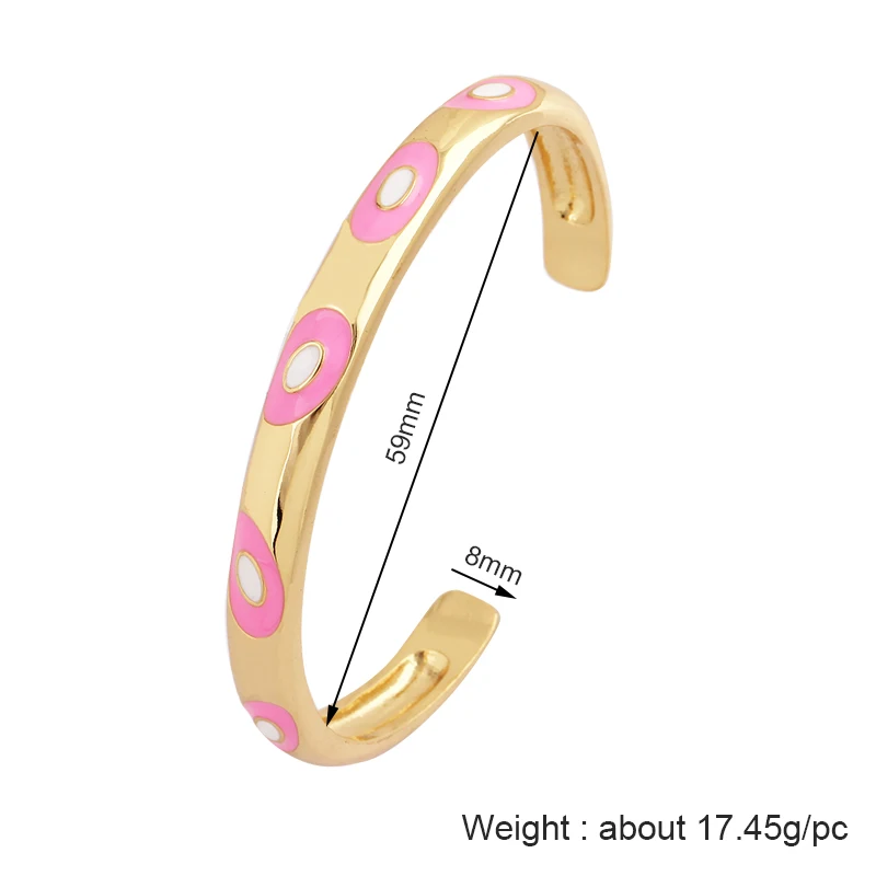 Fashionable Multicolor Gold Plated Gemstone Charm Bangle,Fine Colorful Enamel Open Adjustable Bracelet Jewelry Supply  Q35