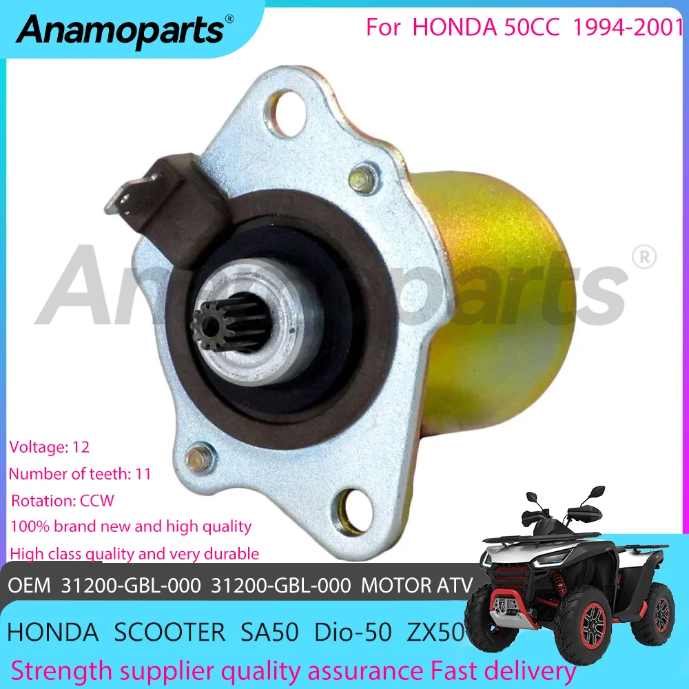 Motorcycle Engine Starter Electrical fits for 1994-2001 HONDA SA50 SA50P Dio-50 AF34 AF18 ZX50 2-Stroke Scooter 31200-GBL-000