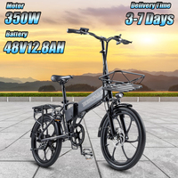 RANDRIDE YA20 Electric Bike 350W Motor 40km/h Max Speed 48V 12.8Ah Battery 50-60 Max Range 20*1.95'' CST Tires 100kg Load