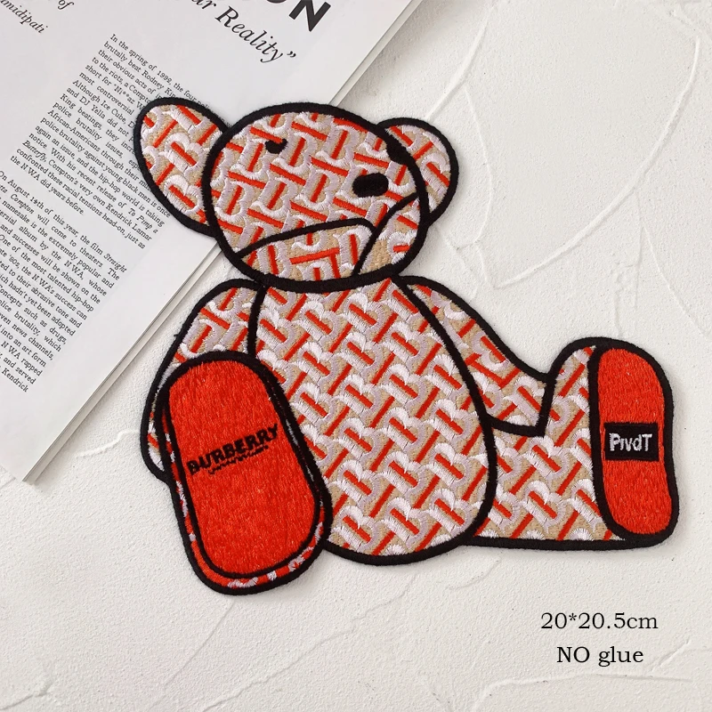 Bear Embroidery Patches Letter Embroidery Patches Cartoon Badges Clothing Accessories Sewing Supplies Ironing Patches