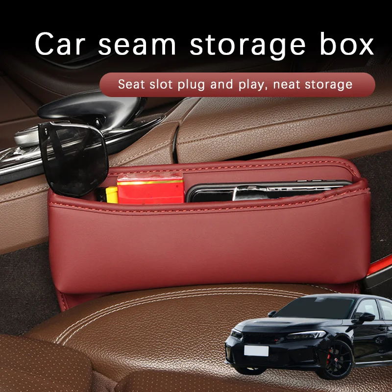 

Car Seat Gap Storage Box Driver Front Auto Seat Gap Filler Organizer Wallet Keys Card Storage Box For Honda typer