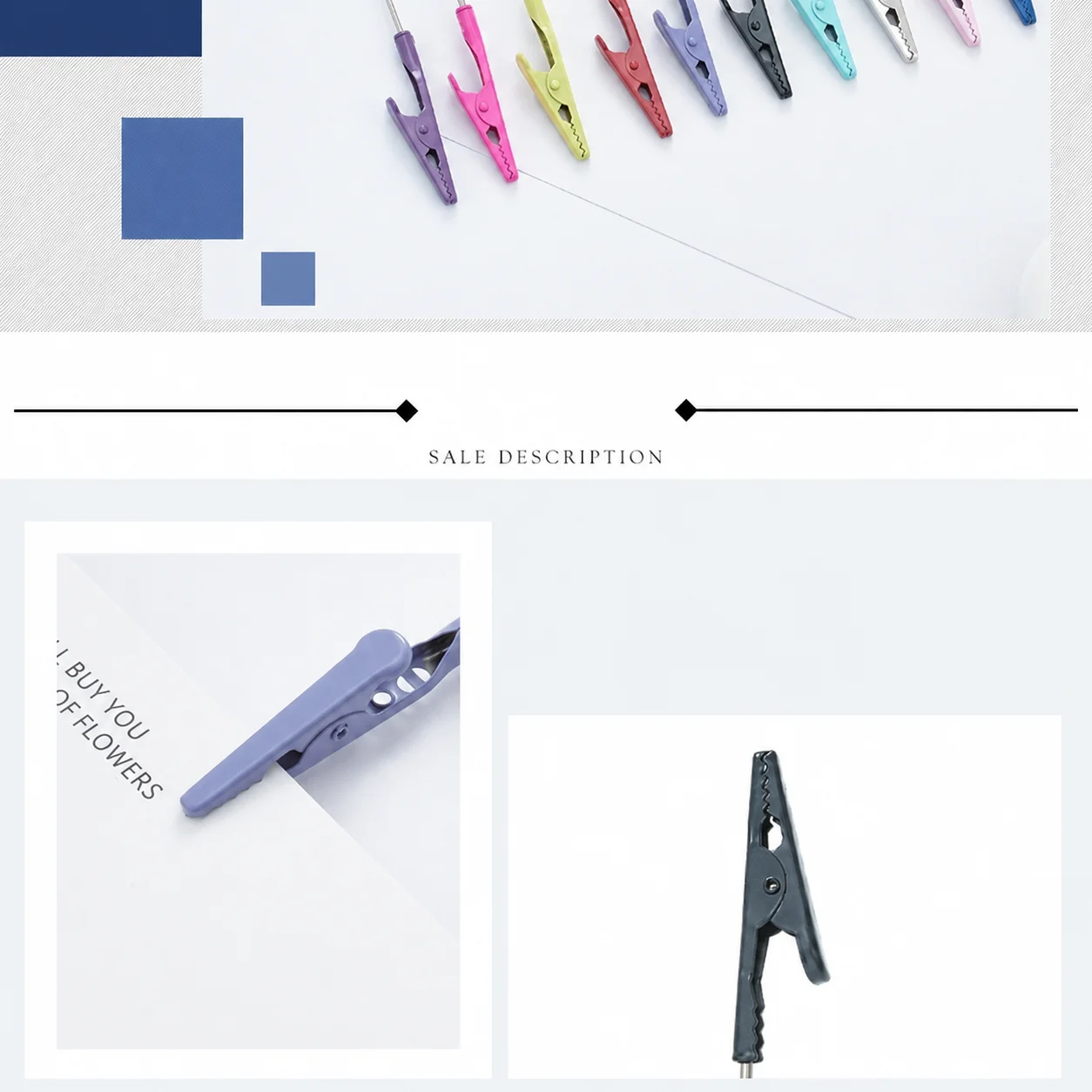 Metal Note Clip Diy Bead Compatible Card Holder Double-Ended Crocodile Clip Drop-Resistant Diy Bead Compatible Card Holder