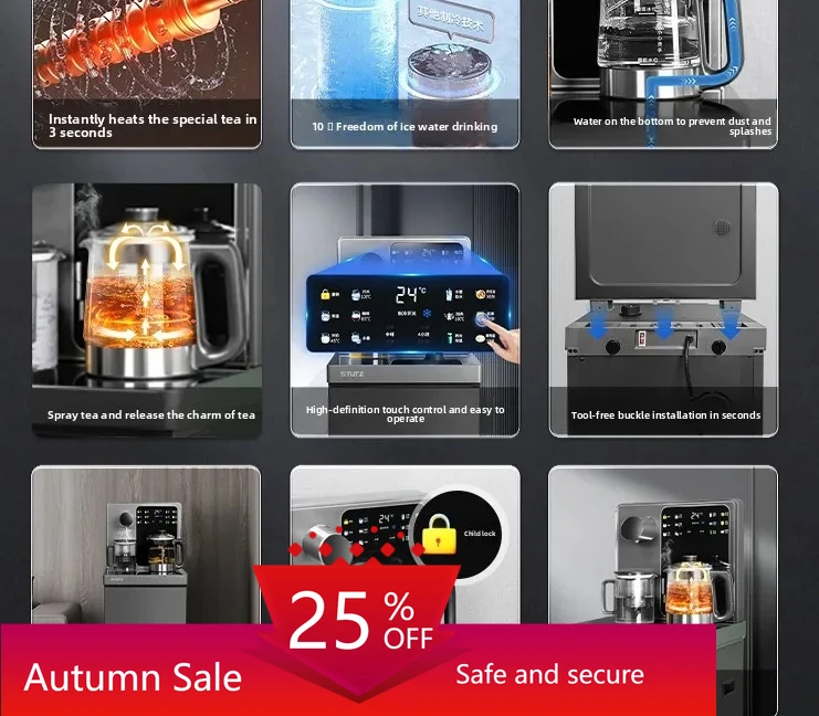 

instant tea bar machine New high-end water dispenser Bottom water spray brewing tea refrigeration